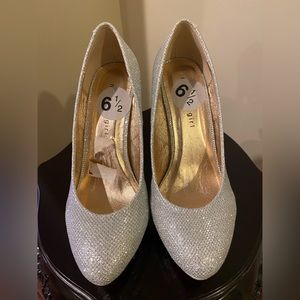 Silver high heels